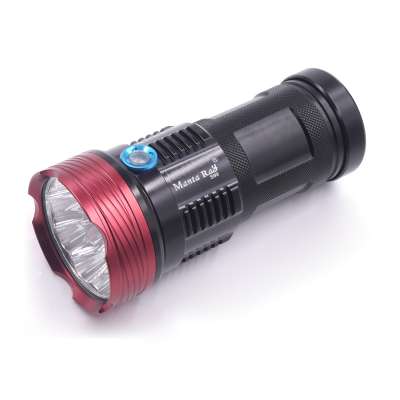 Factory sale Manta ray 9pcs x XML T6 aluminum led flashlight torch (4x18650)