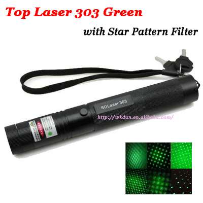 200mW 303 Laser pen Green Laser Pointer Adjustable Focal Length with Star Pattlaser penern Filter